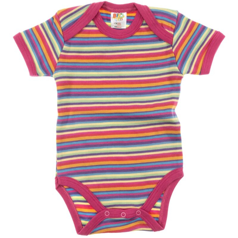 Biyo Kids κοντομάνικο κορμάκι «Fuchsia Lines»
