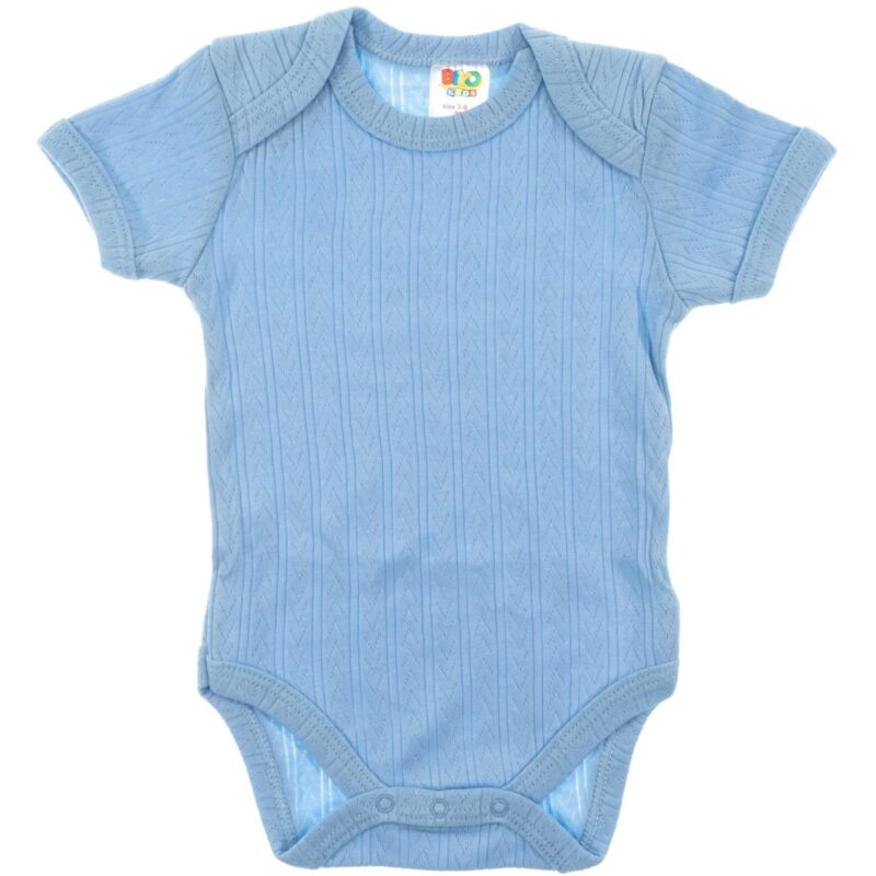Biyo Kids βρεφικό κοντομάνικο κορμάκι «Blue Comfort»