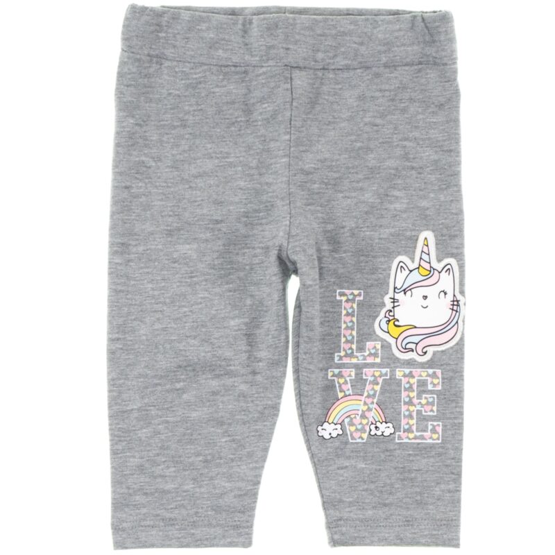 Timi Kids κολάν κάπρι με απλικέ σχέδιο «Love Grey Unicorns»