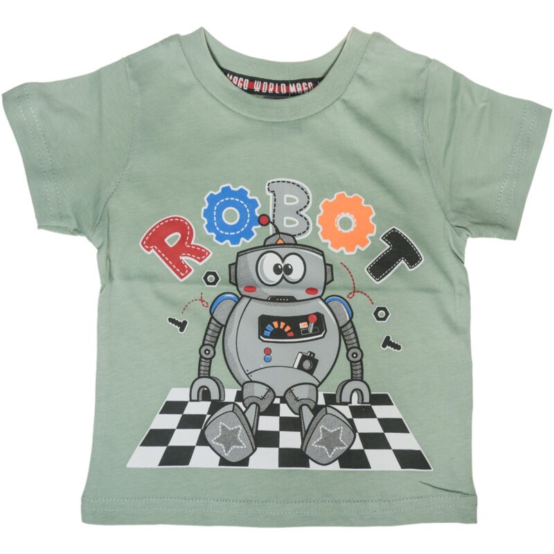 Mago κοντομάνικη μπλούζα με τύπωμα «Green Robot»