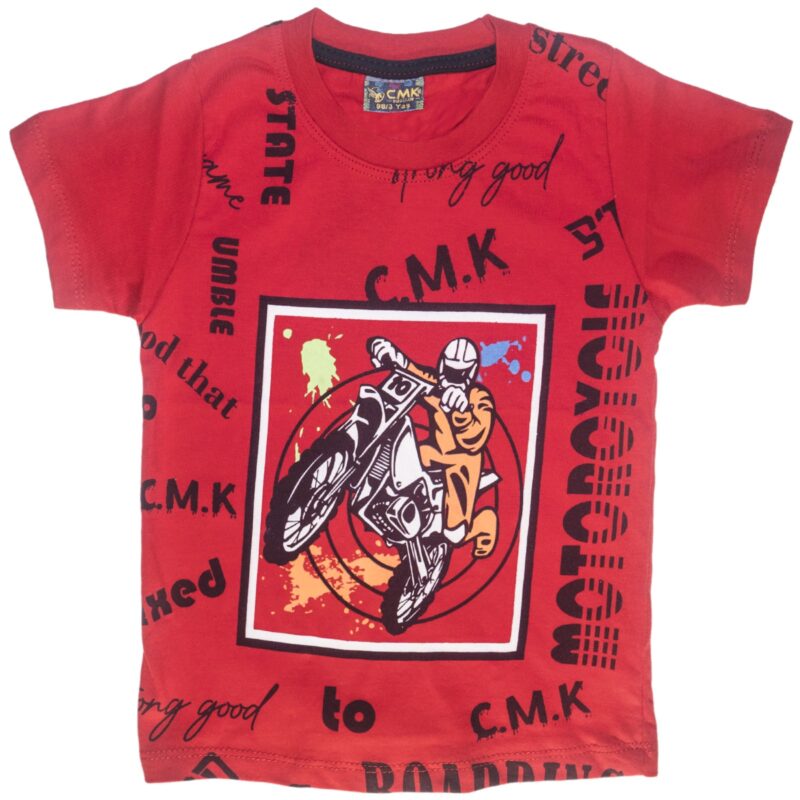 CMK Kids κοντομάνικη μπλούζα με τύπωμα «Red Motorcycle»