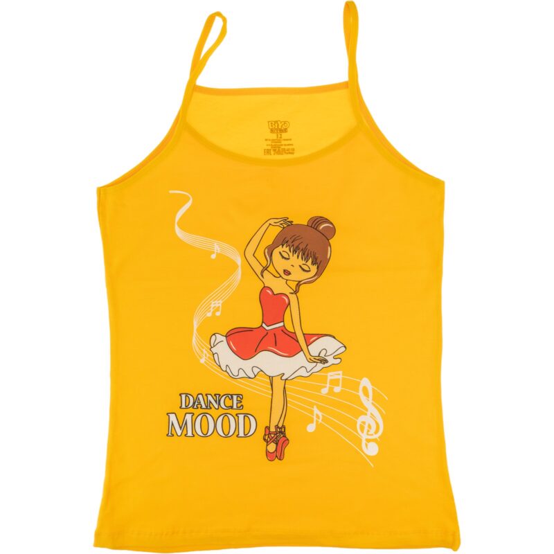 Biyo Kids αμάνικο φανελάκι με στάμπα «Dance Mood in Mustard»