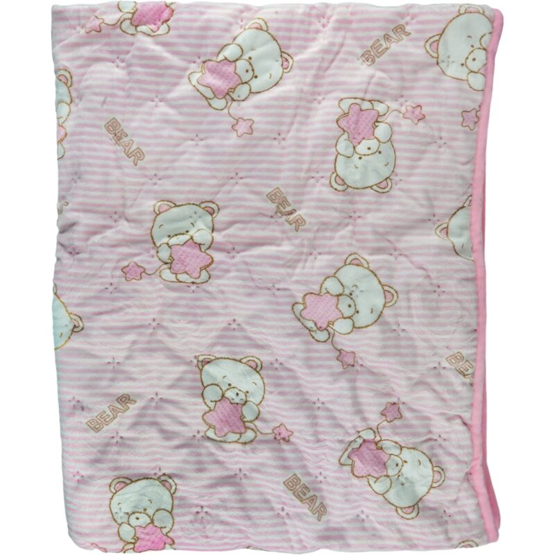 Golden Spring κουβέρτα για κούνια «Pink Bear» (1,00cm x 1,20cm)