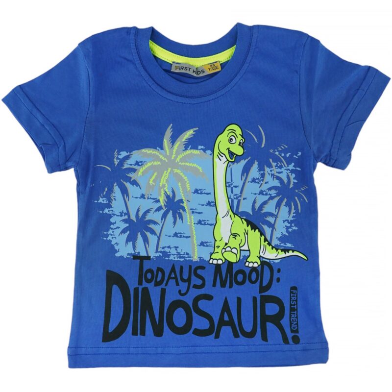 First Kids παιδική κοντομάνικη μπλούζα «Todays Blue Mood: Dinosaur»