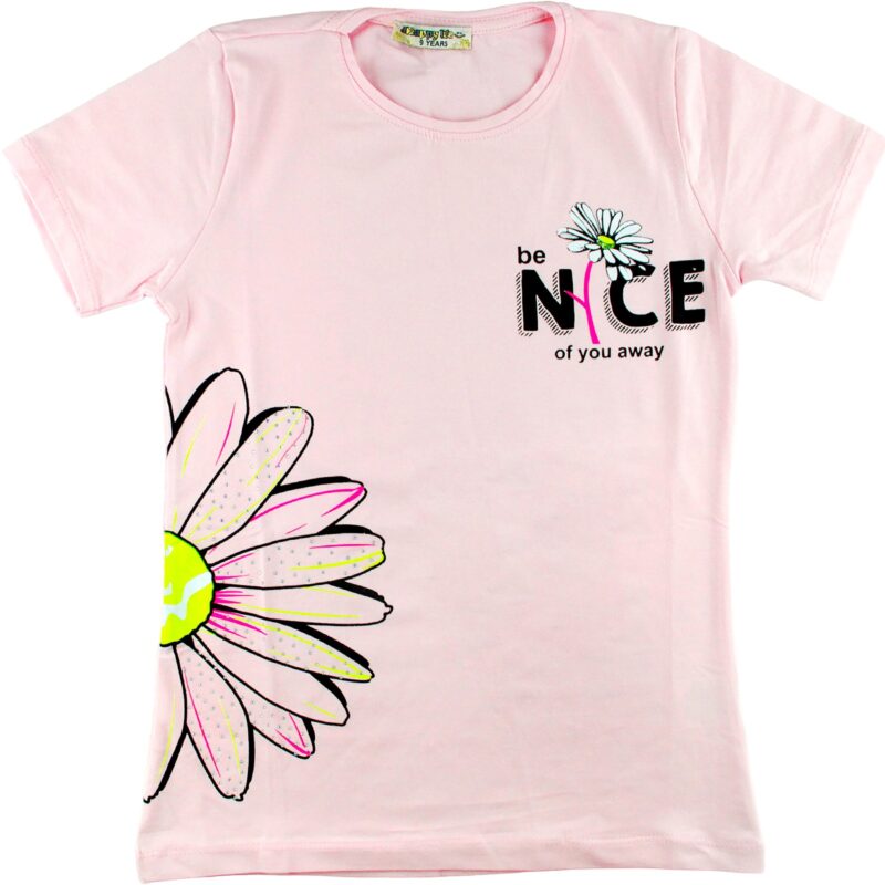 New Happy Life παιδική κοντομάνικη μπλούζα «Be Nice in Pink»