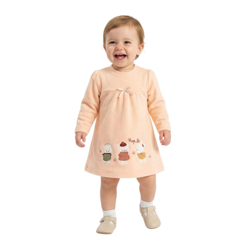 Flexi Baby & Kids μακρυμάνικο φορεματάκι «Softness in Pink»