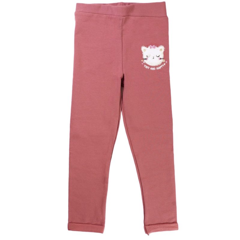 Timi Kids κολάν με χνούδι «Tiny and Happy in Salmon»