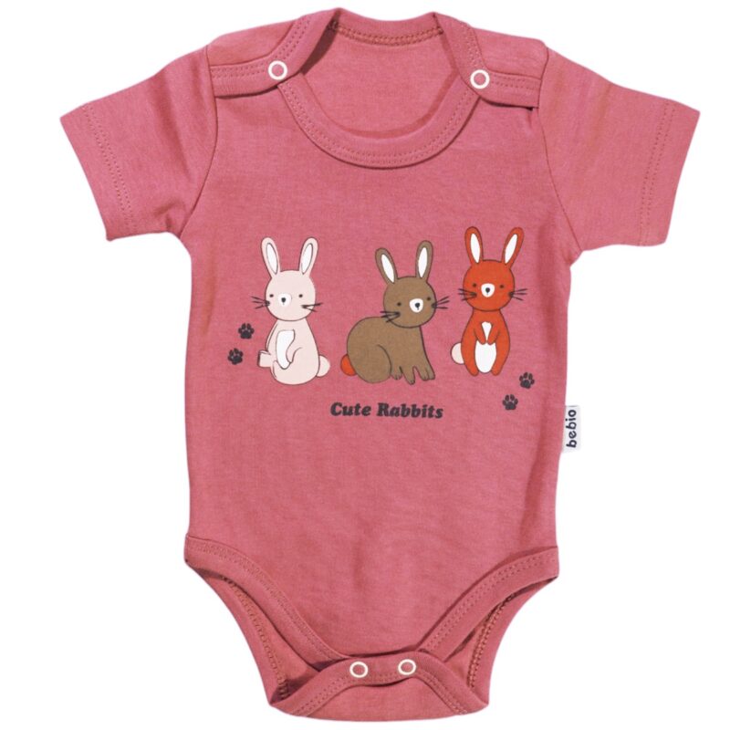 Bebio κοντομάνικο κορμάκι «Cute Rabbits»