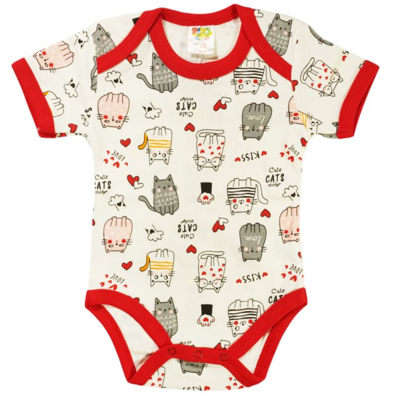 Biyo Kids κοντομάνικο κορμάκι «Cats Sticker»