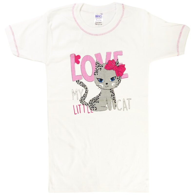Biyo Kids κοντομάνικο φανελάκι «Love My Little Cat»