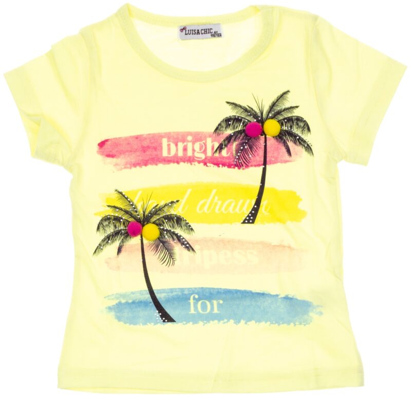 Luisa Chic μπλουζάκι κοντομάνικο «Yellow Coconut Palm»
