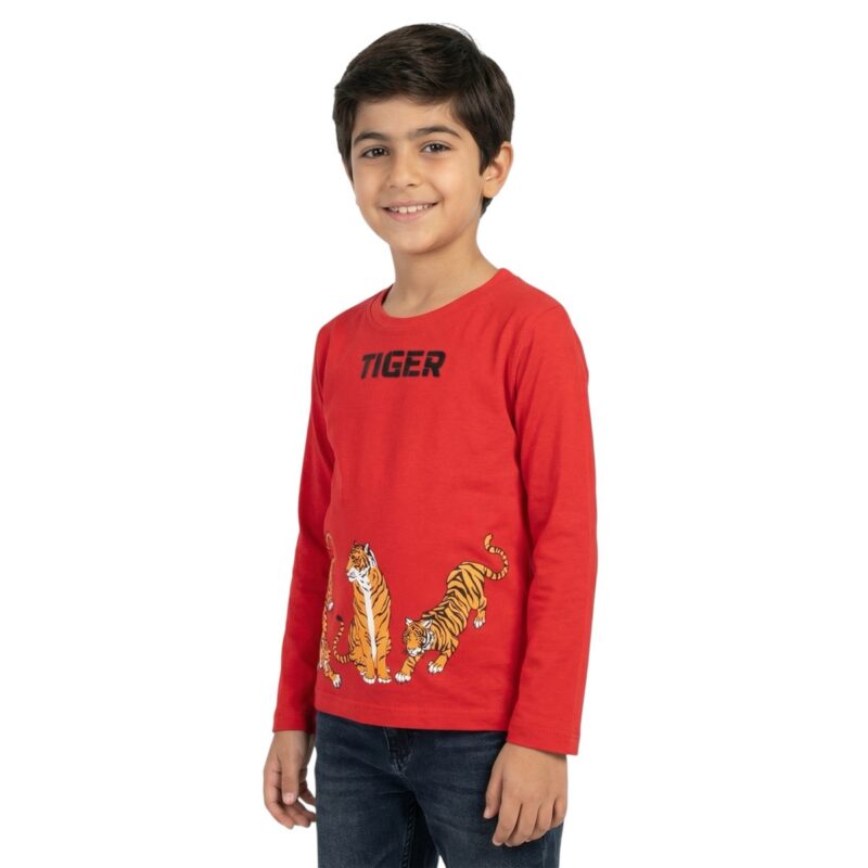 Ifba Kids λεπτή μακρυμάνικη μπλούζα «Red Tiger» (ΣΤΕΝΗ ΓΡΑΜΜΗ)