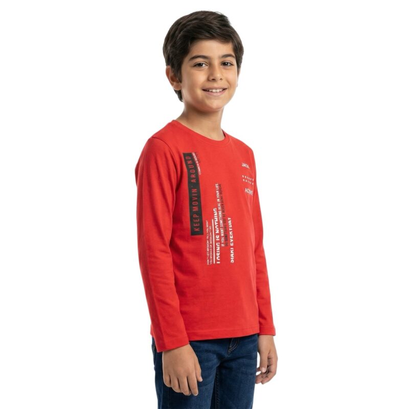 Ifba Kids λεπτή μακρυμάνικη μπλούζα «Red Active» (ΣΤΕΝΗ ΓΡΑΜΜΗ)