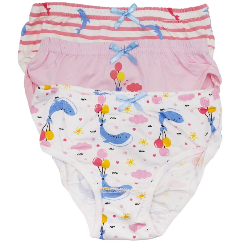 Defne Baby παιδικά βρακάκια τριών τεμαχίων «Whales Panties»