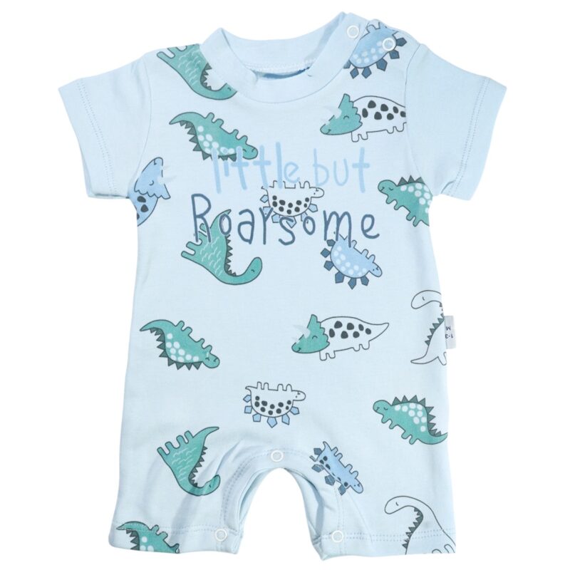 Efilix Baby κοντομάνικο βρεφικό φορμάκι «Little But Roarsome in Blue»