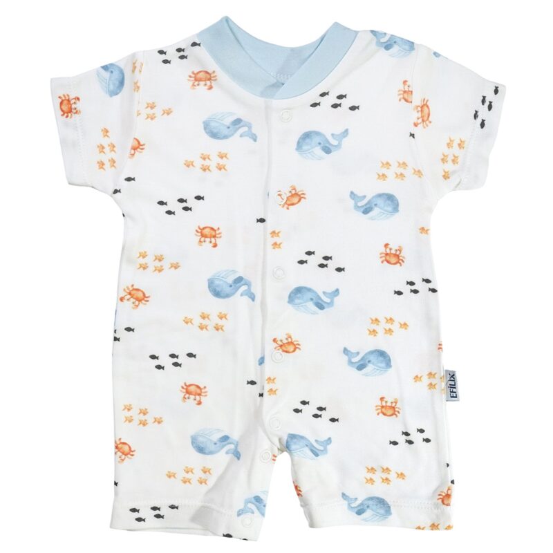 Efilix Baby κοντομάνικο βρεφικό φορμάκι «Sea Life»
