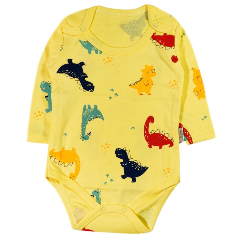 Nayinom μακρυμάνικο κορμάκι «Yellow Dinos»