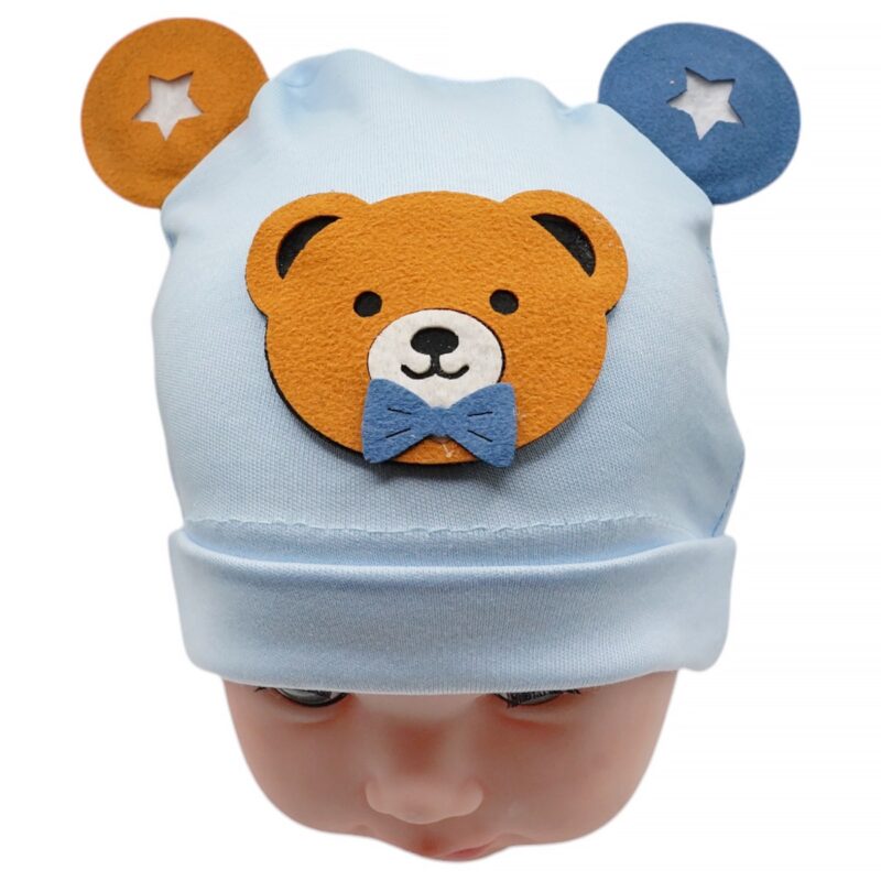 Defne σκουφάκι νεογνού «Blue Baby Teddy»